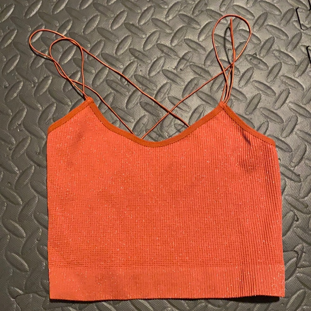 burnt orange color. Crop top. Super cute